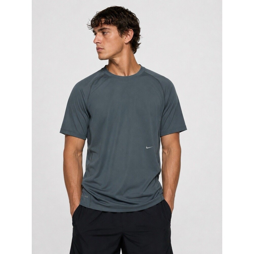 Nike Dri-Fit Advantage Axis Short Sleeve Performance Shirt Blue Men Small